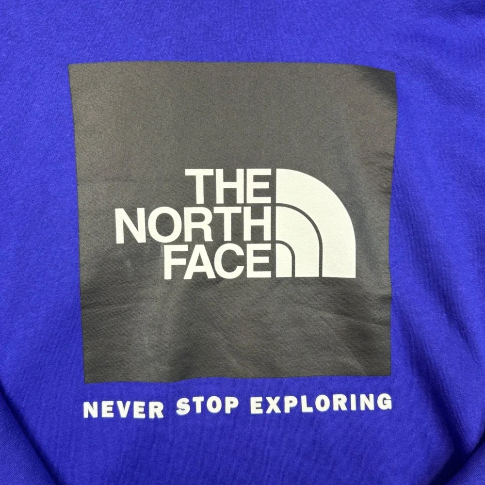 The North Face Hoodie Mens XL Blue Pullover Logo Kangaroo Pocket 4163-50